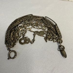 Multi chain stars circles silvertone Isabel Marant bracelet